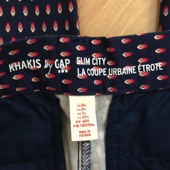 GAP Slim City La Coupe Urbaine Etrote tiny ikat print stretch cotton ank… - Picture 3 of 7